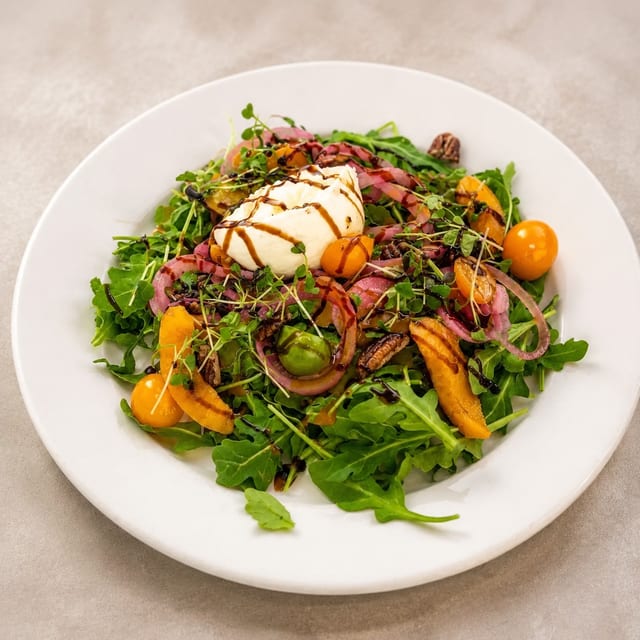 Peach & Burrata Caprese.